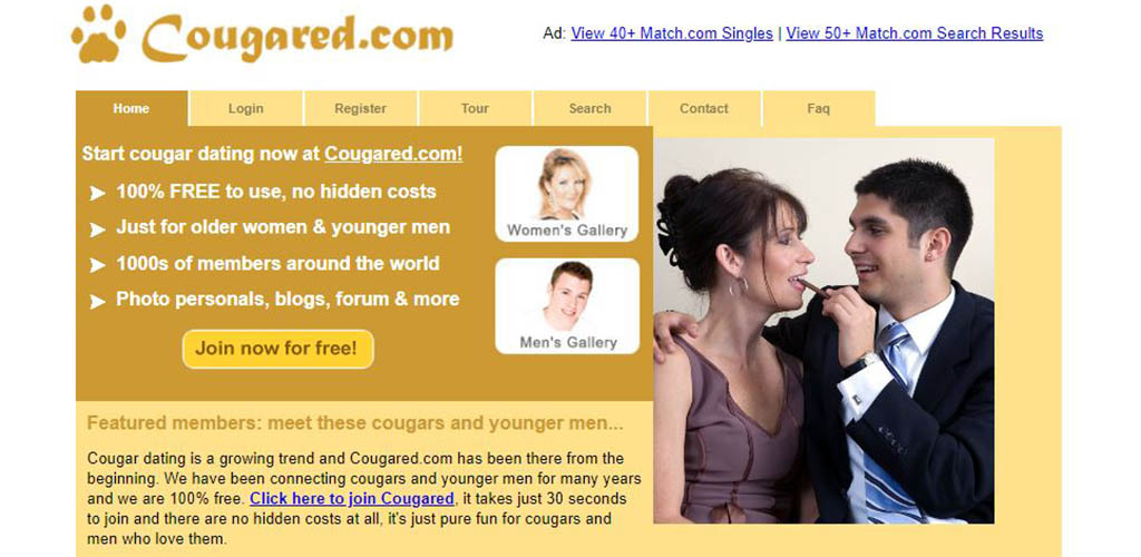 Cougared homepage 1 Where To Login Free Mature Dating Resources?