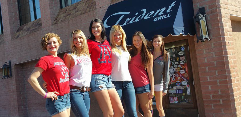 Sexy cougars in Tucson in front of Trident Grill