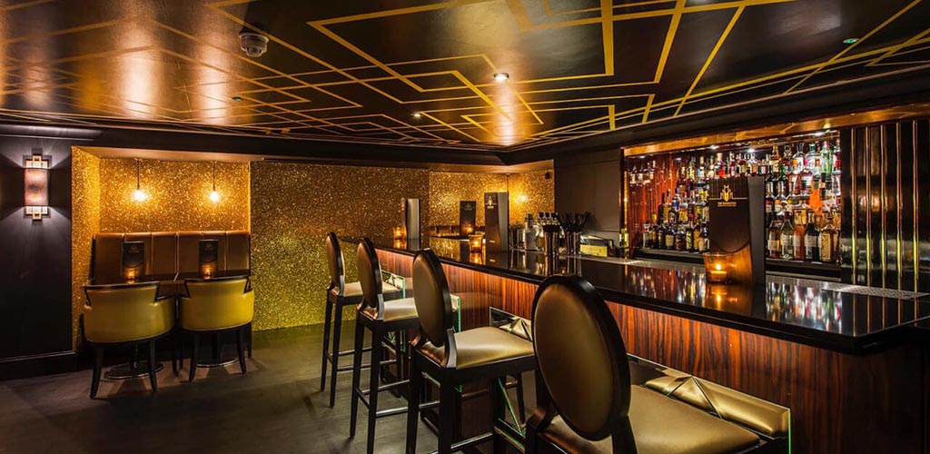 The elegant bar at The Edgbaston Cocktail Lounge