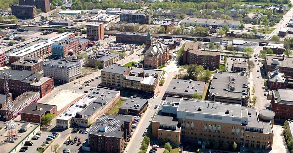 Top view of Brockton Massachusetts
