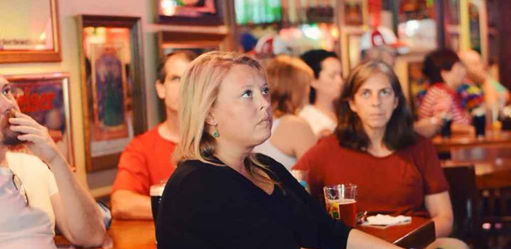 Women watching the game at Red Lyon Tavern