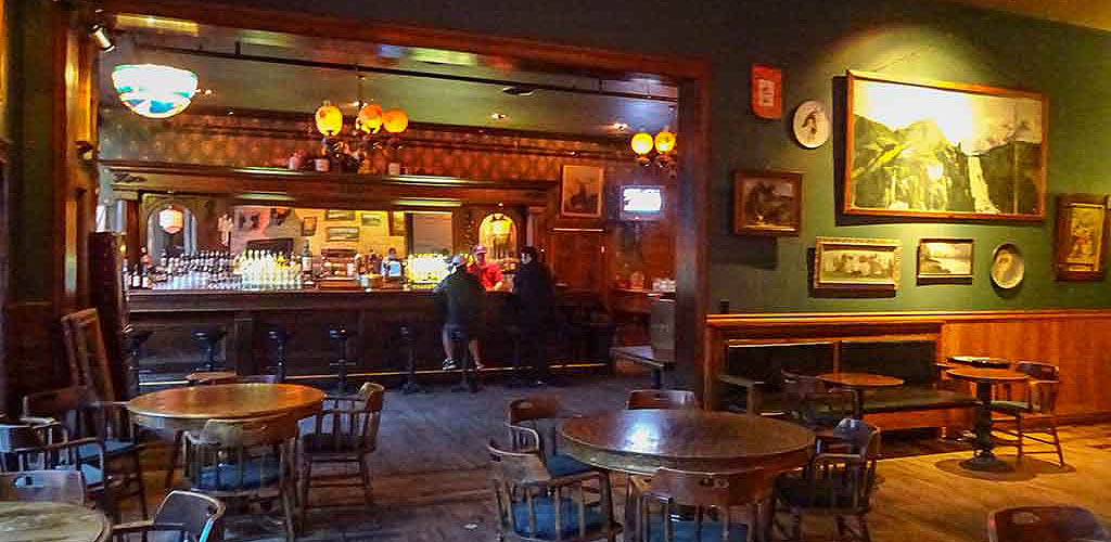 The bar at Pengilly Saloon