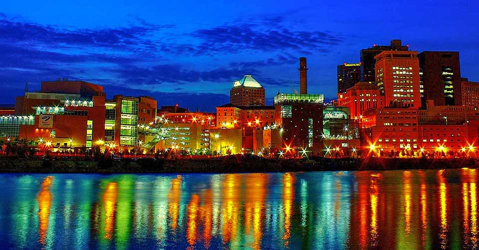 St. Paul skyline by the water