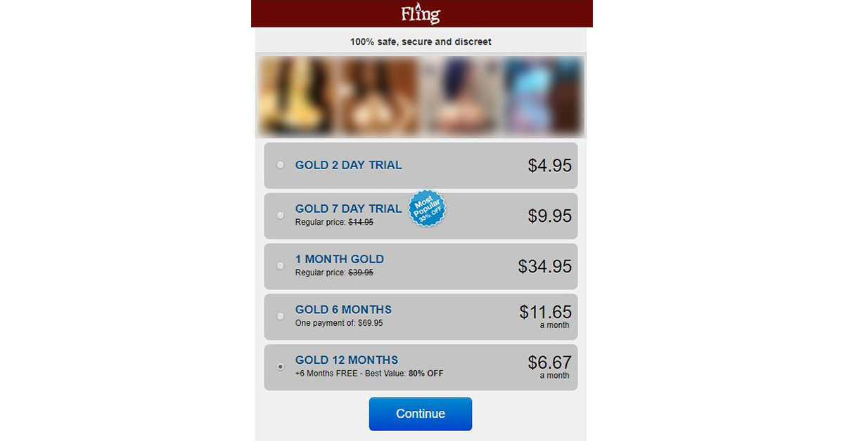 How much Fling.com costs