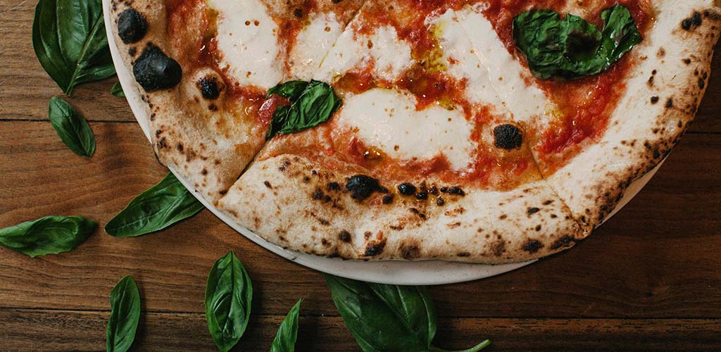 A Neapolitan pizza from Fire Flour Pizza