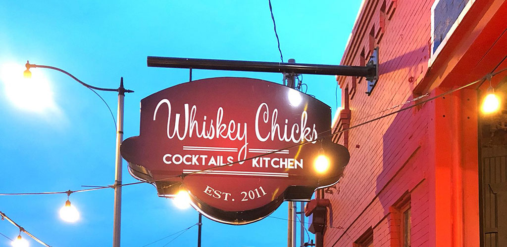 The sign at Whiskey Chicks