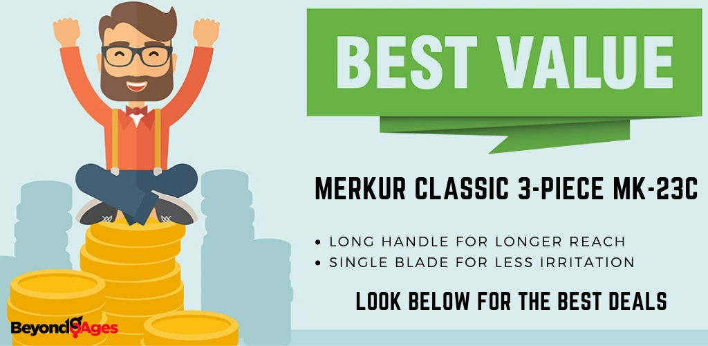 The Merkur MC-23 is the best value razor for shaving your head