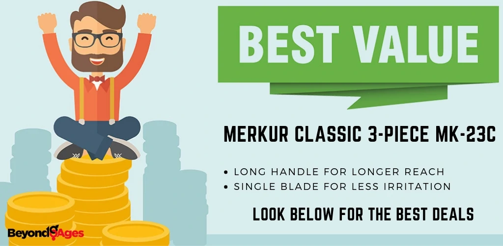 The Merkur MC-23 is the best value razor for shaving your head