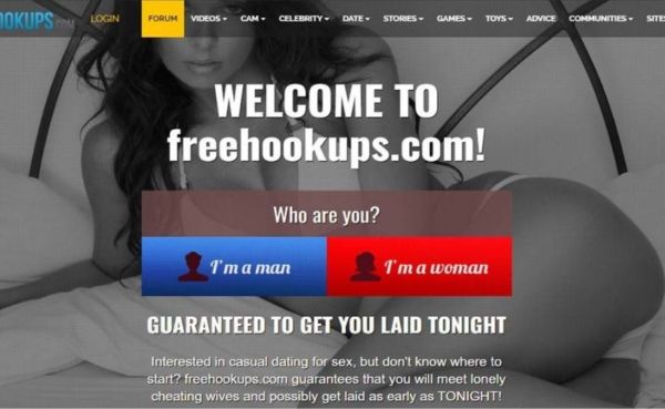 Homepage for our freehookups.com review