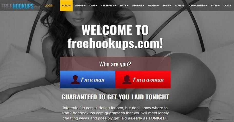 Homepage for our freehookups.com review
