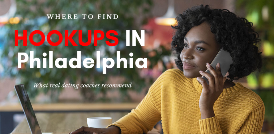 A girl working at a cafe while looking for Philadelphia hookups
