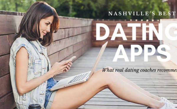 Girl on her phone and laptop using the best dating apps and sites in Nashville
