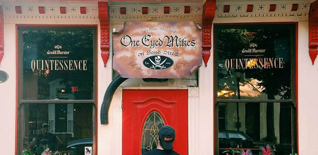 One-Eyed Mike’s sign and door