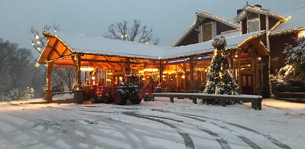 Angus Barn Steakhouse in winter