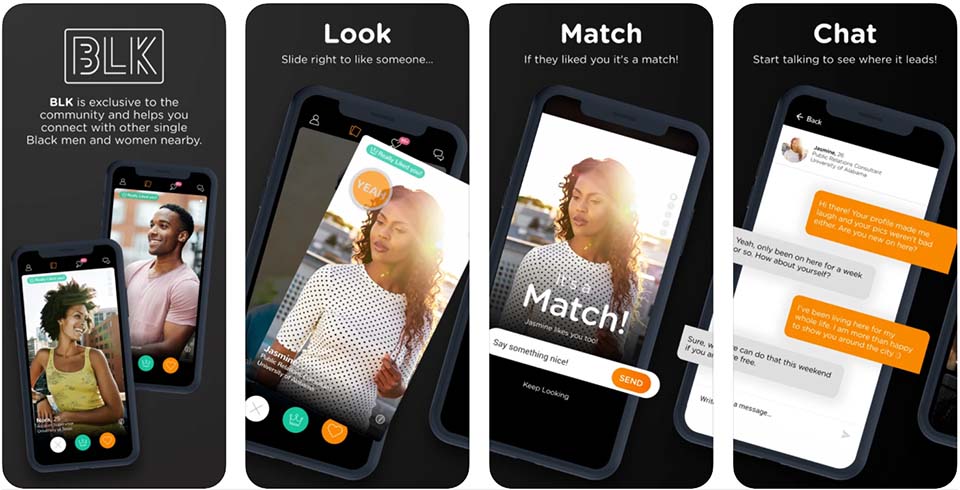 Screenshots for BLK dating app