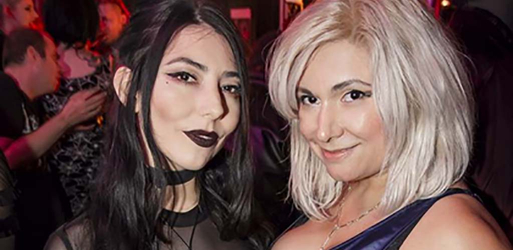 Hot women in dark outfits at Club Bar Sinister