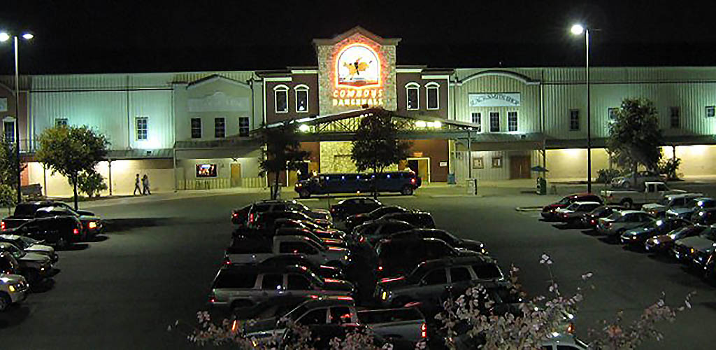 The parking lot at Cowboys Dancehall