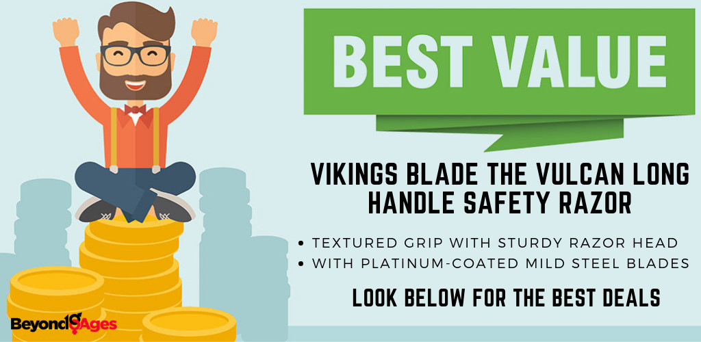 Vikings Blade The Vulcan Long Handle Safety Razor is the best value safety razor for sensitive skin