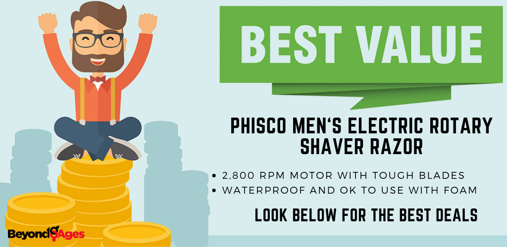 Phisco Men's Electric Shaver Razor is the best value razor for coarse hair