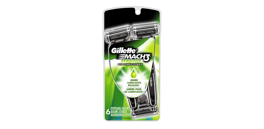The Gillette Mach3 Men’s Disposable Razor, Sensitive is the Top Rated Disposable Razors for Beginners