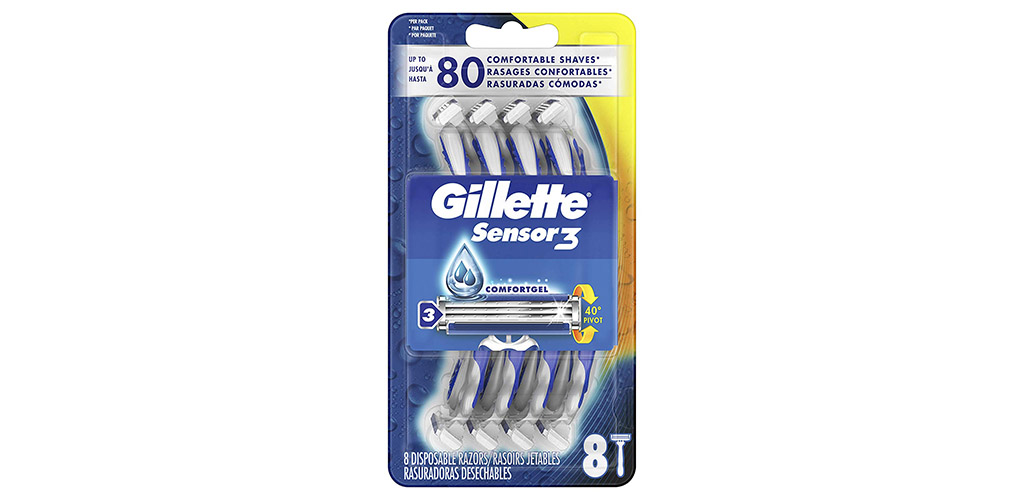The Gillette Sensor3 Men's Disposable Razor is the Best Budget Disposable Razor for Black Men