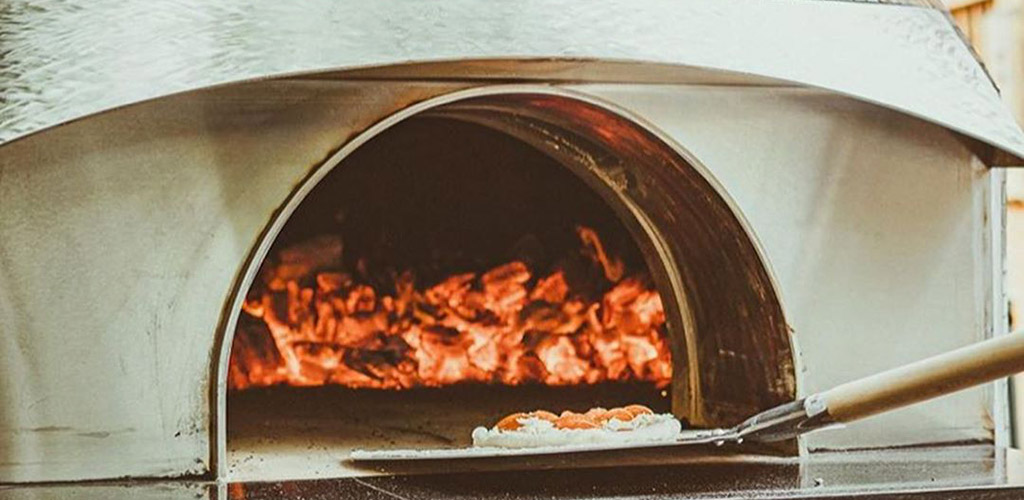 The pizza oven at Two Rivers Cider
