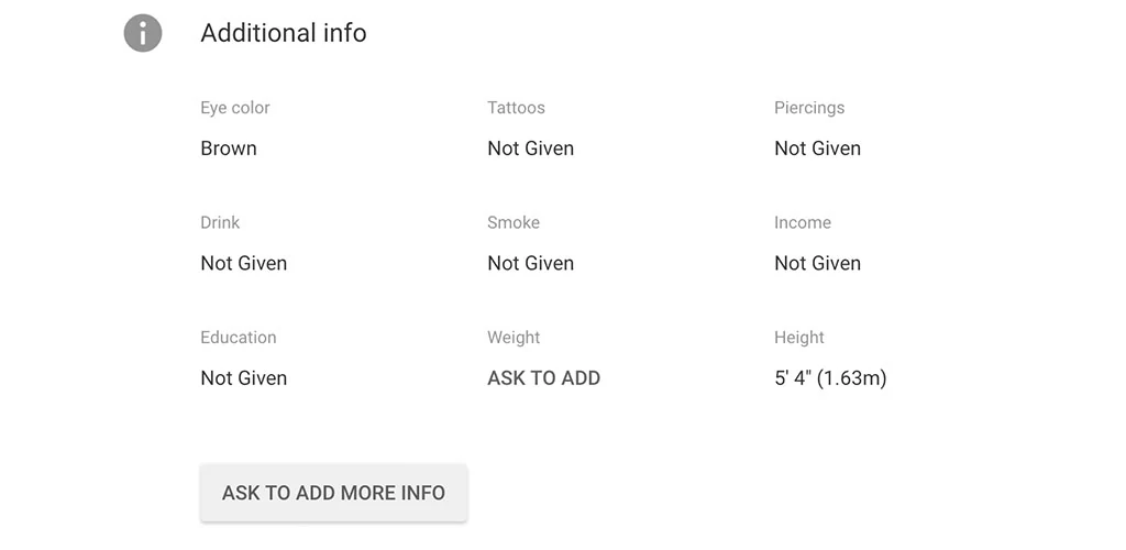 Options during profile creation