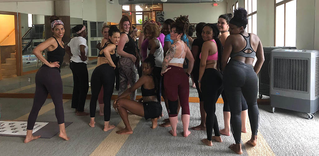 Curvaceous ladies at Midtown Yoga