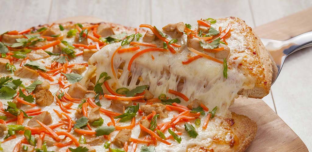 Thai chicken pizza from John's Incredible Pizza Company