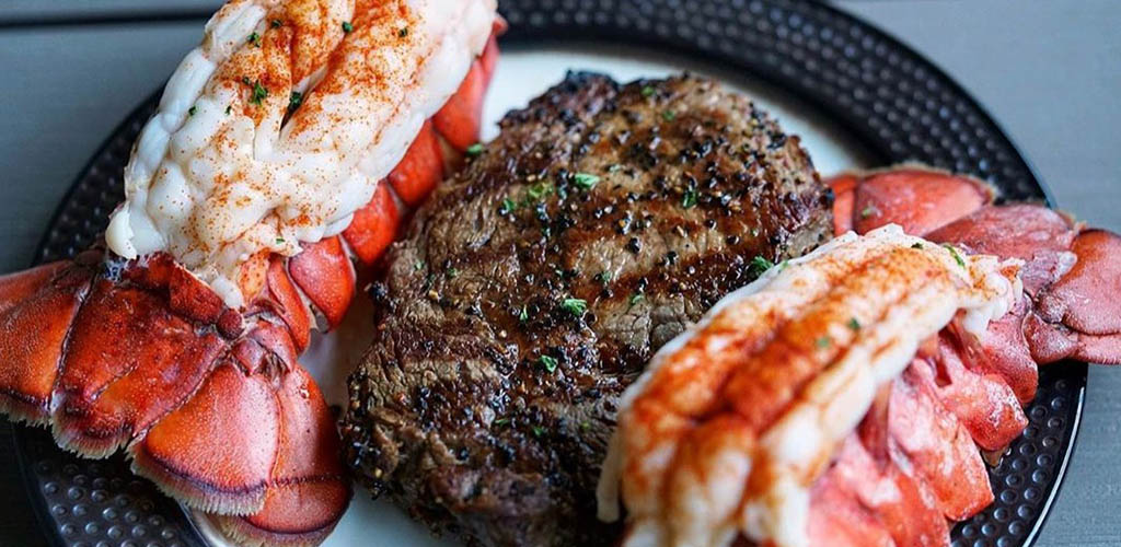 Steak and lobster tails from Fleming's