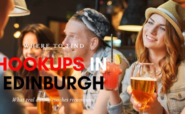 Friends searching for Edinburgh hookups at a bar