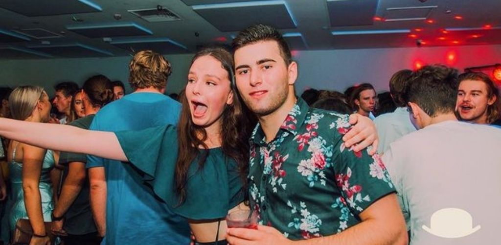 Young Wollongong couple drinking and hooking up at Mr. Crown nightclub