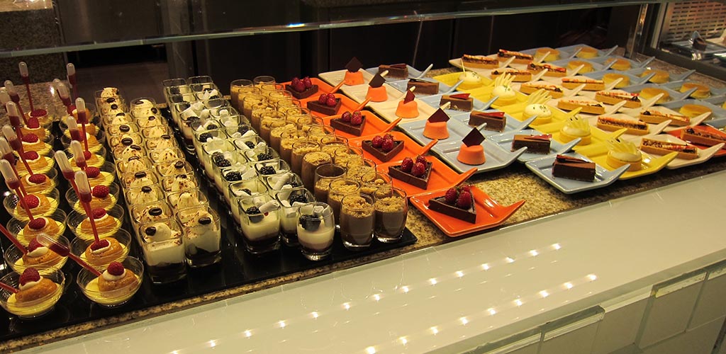 A selection of desserts from Bacchanal Buffet