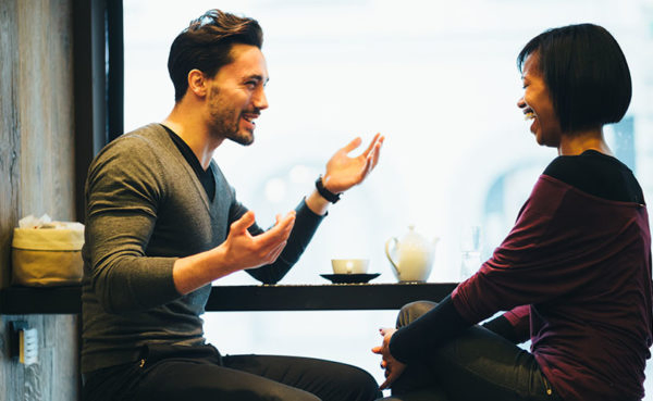 A man who knows how to be a good conversationalist with his date