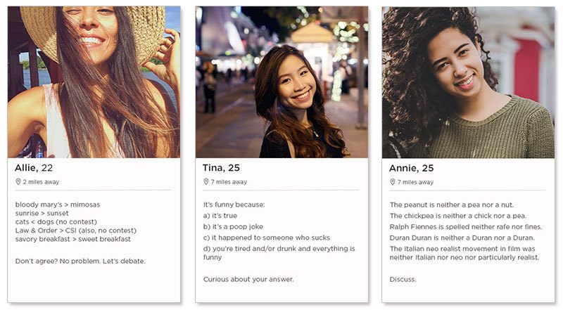 Tinder profiles for attractive girls