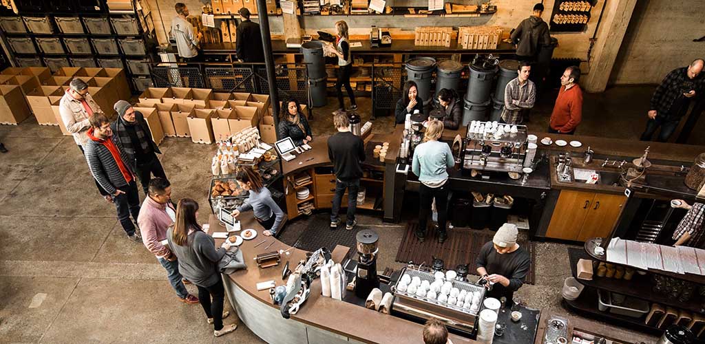 Sightglass Coffee with people standing in line 