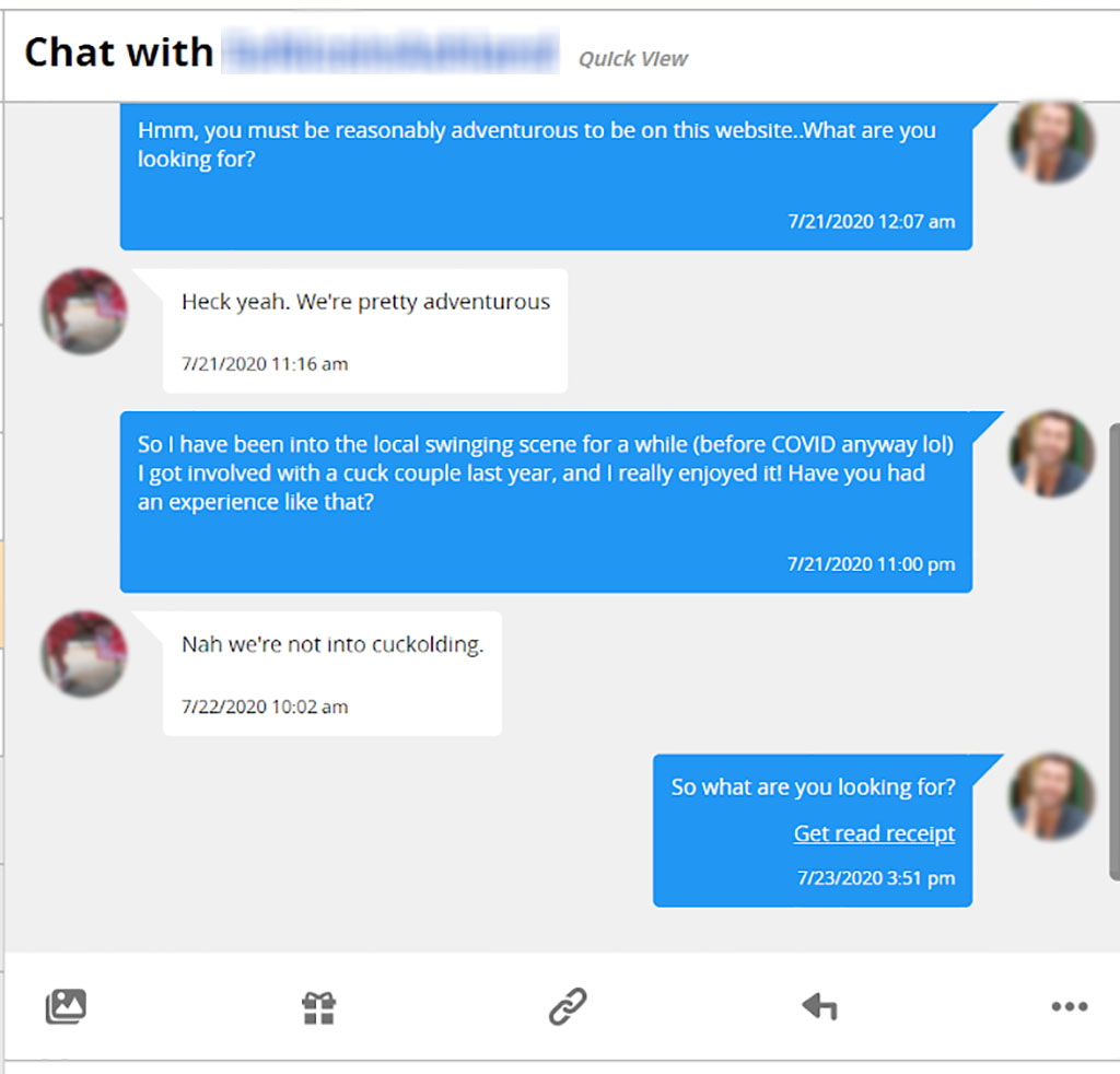 Conversation with swinger couple who doesn't do cuckolding