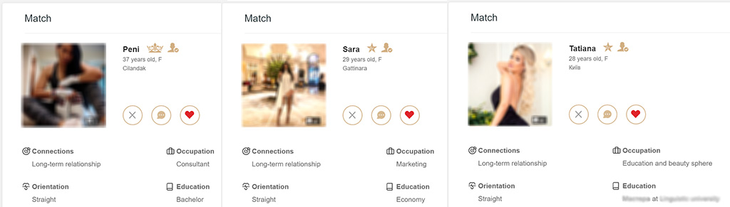 User Profiles on the Luxy dating app