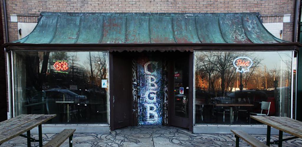 The entrance to CBGB