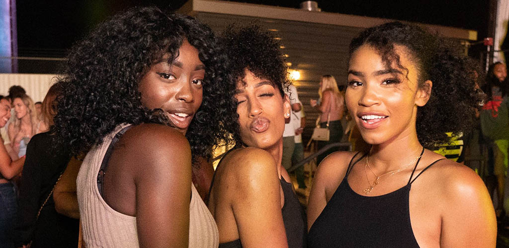 Three hot Black girls on a night out at FWD Nightclub