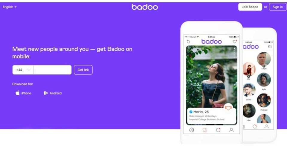 In badoo page sign Sign in