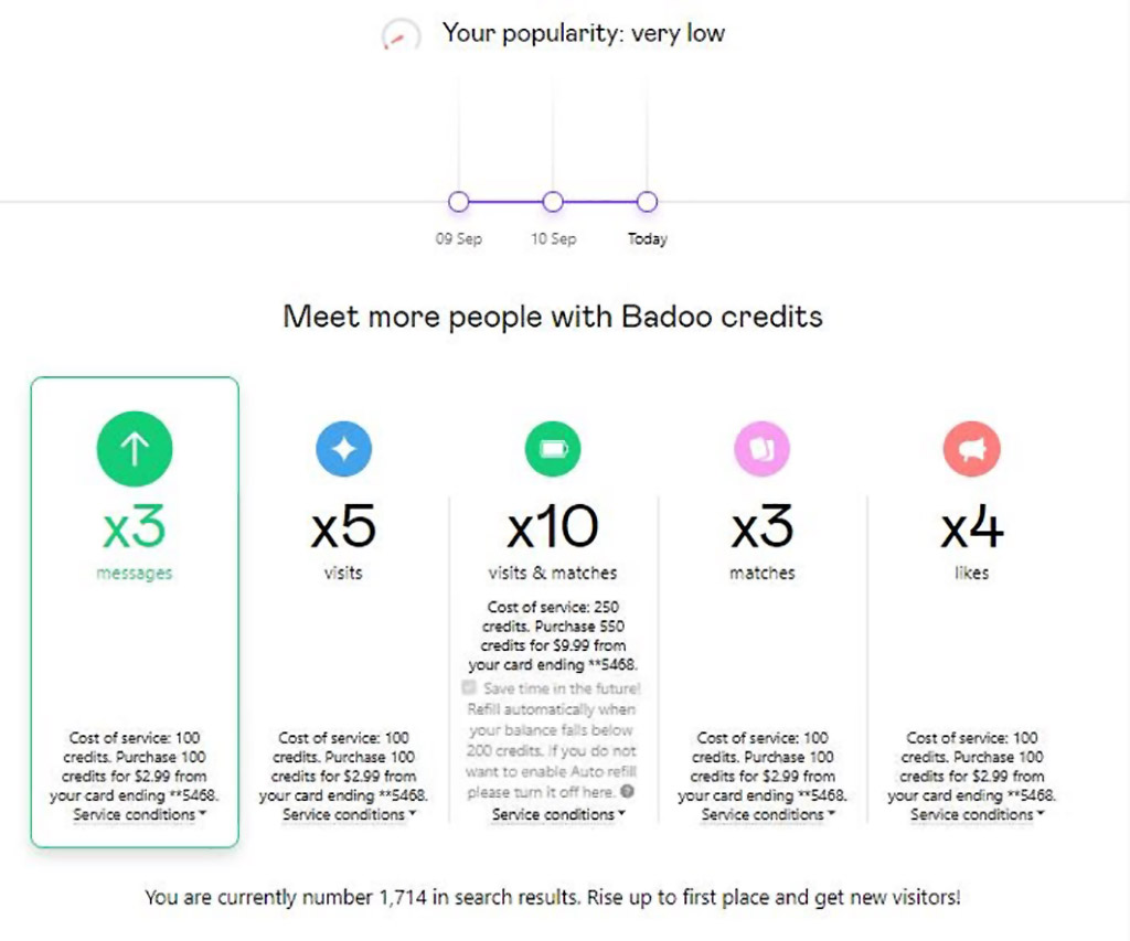 Badoo free credits 2022