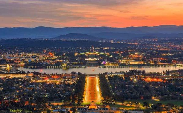 Canberra at sunset
