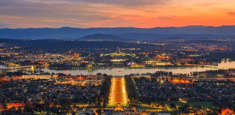 Canberra at sunset