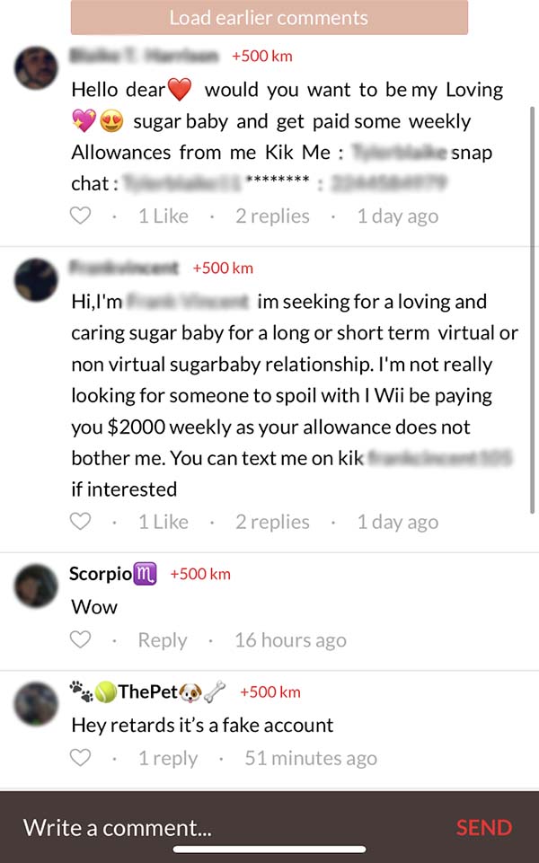 Comments for sugar baby