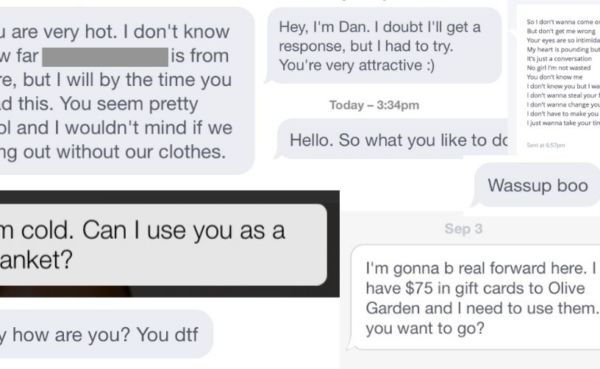 Examples of many bad online dating messages