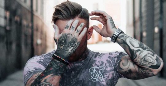 Young Guy Tattoos Piercings Ears Holding Stock Photo 278360027   Shutterstock