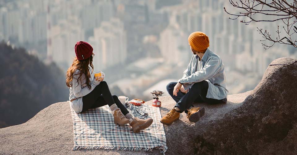 Going on a picnic with a view is one of the best sober date ideas