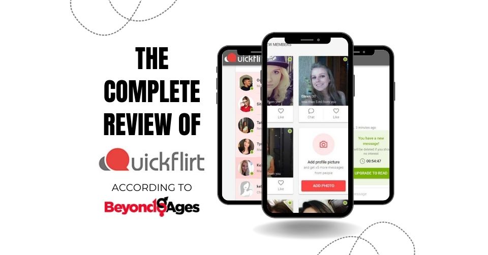 Screenshots from our time reviewing QuickFlirt