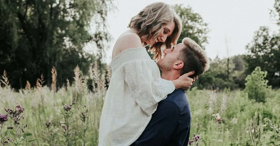 Couple on a fun date at a park